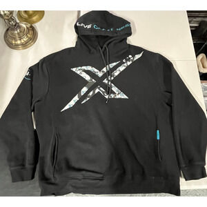 Hard Rock Cafe Hoodie Men Black Lionel Messi Graphic Logo Promo Size XL